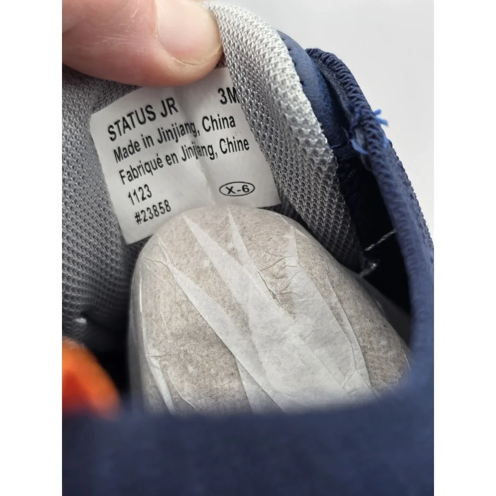 Deer Stags Boy's Status Jr Sneaker, Navy/orange Knit, Size 3 M Kid‎ Size